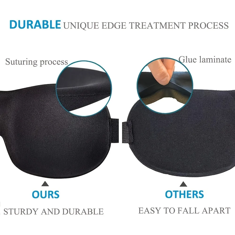 3D Contoured Sleep Mask 100% Light Blocking Eye Mask Ultra-Soft Skin-Friendly Material Breathable Eye Cover For Rest Travel Yoga