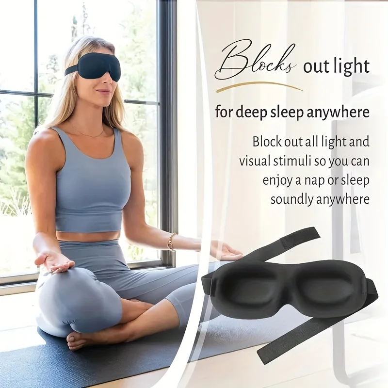 3D Contoured Sleep Mask 100% Light Blocking Eye Mask Ultra-Soft Skin-Friendly Material Breathable Eye Cover For Rest Travel Yoga