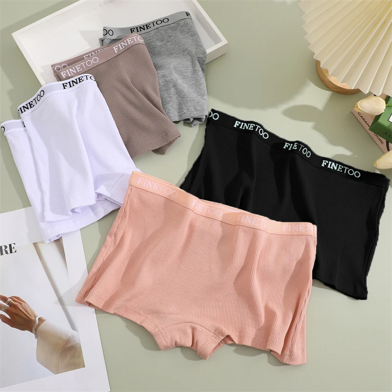 Seamless Women Cotton Boxers Underwear Ice Silk Shorts Solid Color Ladies Soft Boyshorts Plus Size M/L/XL