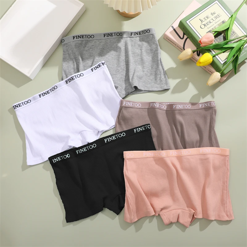 Seamless Women Cotton Boxers Underwear Ice Silk Shorts Solid Color Ladies Soft Boyshorts Plus Size M/L/XL