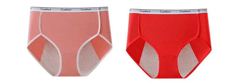 3pcs Girl Menstrual Panties Women's Physiological Briefs Ladies Period Leak Proof Panty High Waist Cotton Underwear