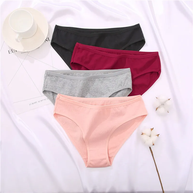 3PCS/Set Cotton Panties Women Briefs Jacquard Design Women Panties Sexy Female Underpants Solid Color Intimate Pantys S-XL