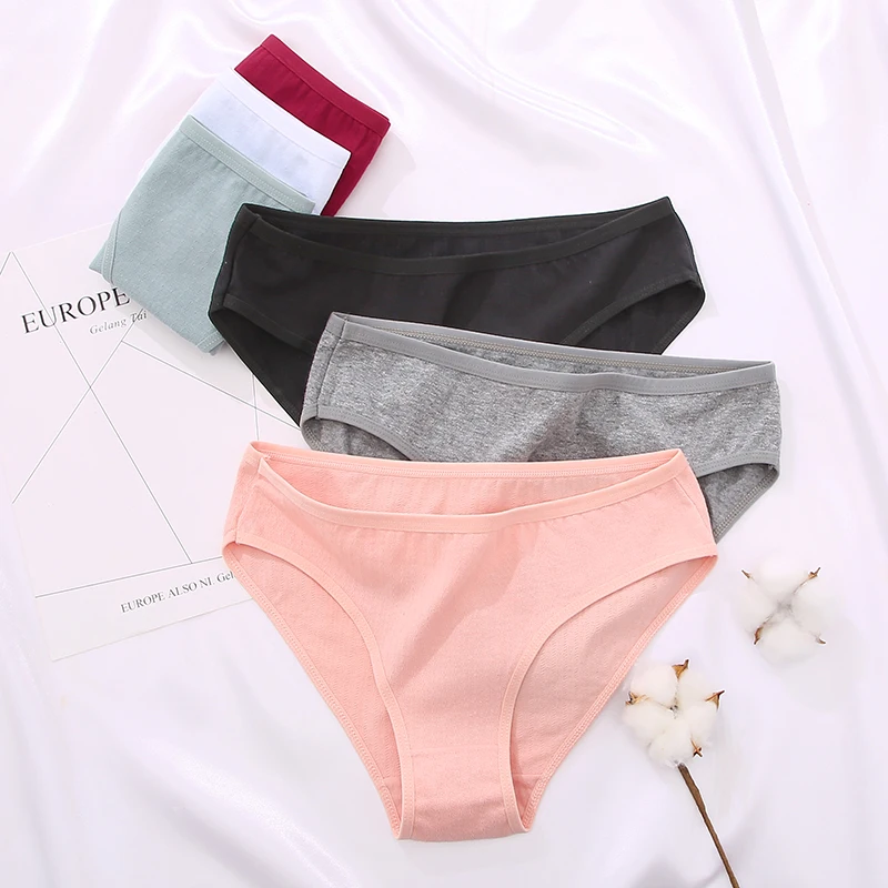 3PCS/Set Cotton Panties Women Briefs Jacquard Design Women Panties Sexy Female Underpants Solid Color Intimate Pantys S-XL