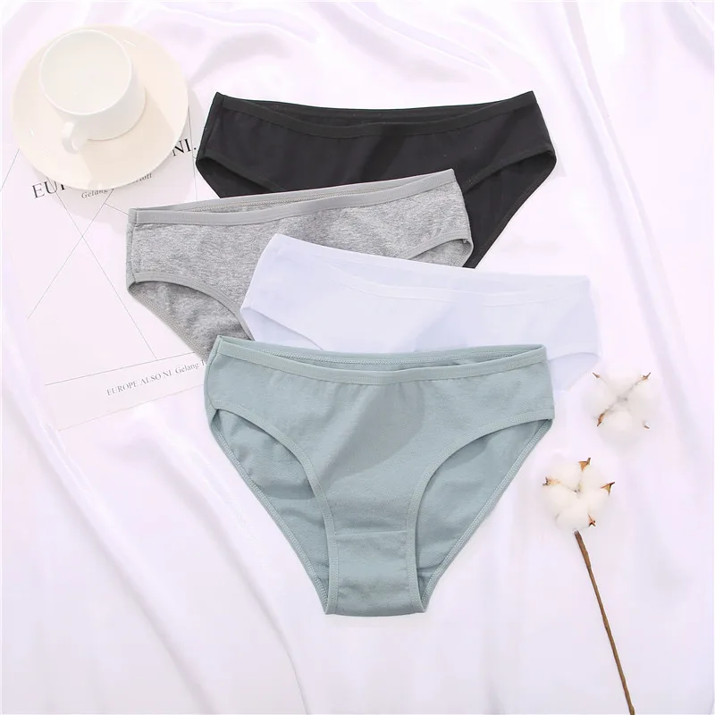 3PCS/Set Cotton Panties Women Briefs Jacquard Design Women Panties Sexy Female Underpants Solid Color Intimate Pantys S-XL