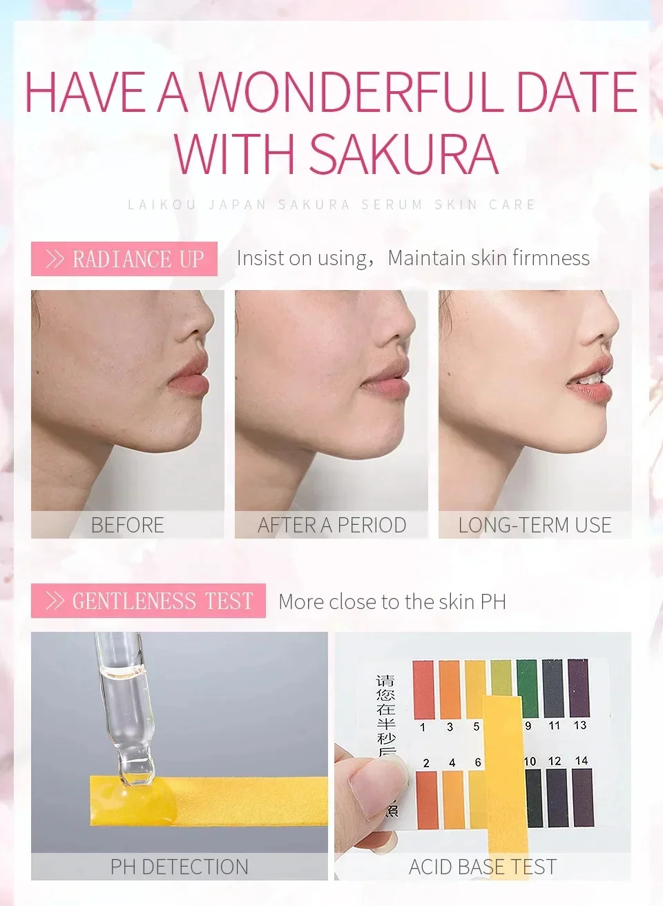 Sakura Whitening Face Serum Anti Aging Fade Fine Lines Tighten Pores Improve Melanin Pigment Dull Moisturizer Brighten Skin Care