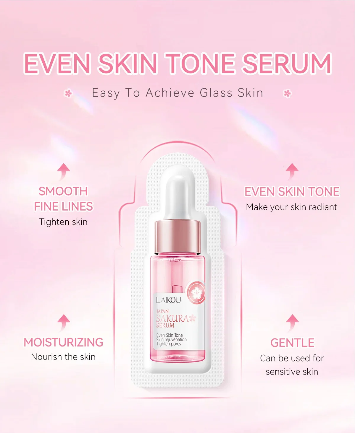 Sakura Whitening Face Serum Anti Aging Fade Fine Lines Tighten Pores Improve Melanin Pigment Dull Moisturizer Brighten Skin Care