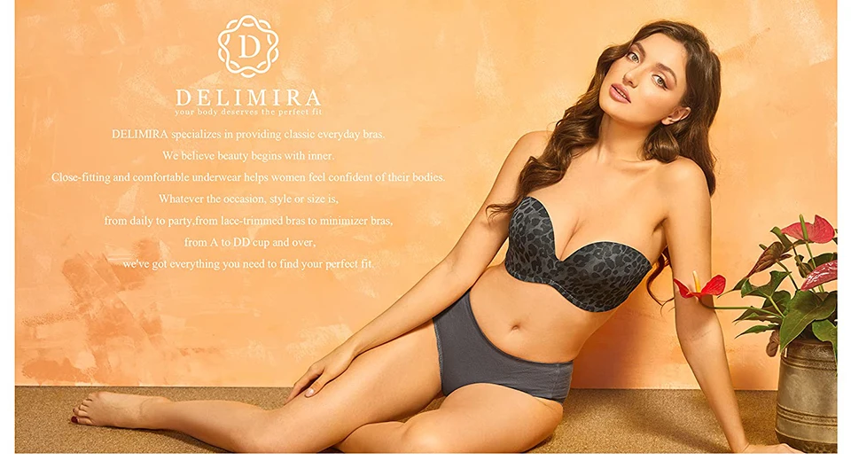 DELIMIRA Women's Sexy Plus Size Minimizer Full Coverage Unlined Underwire Lace Bra Mesh Transparent DD E F G